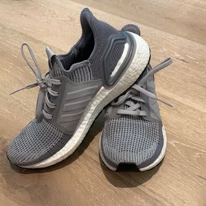 Gray Adidas Ultra boost sneakers